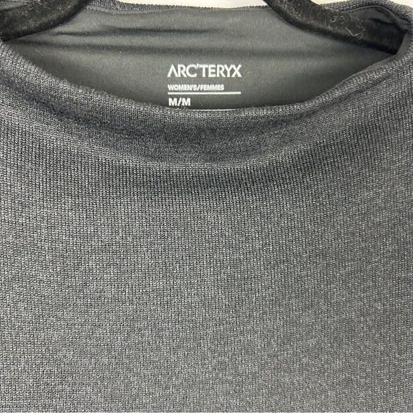 Arc´teryx Laina Knit Fleece Mock Neck Short Sleeve Shift Dress Medium Black - Picture 7 of 14